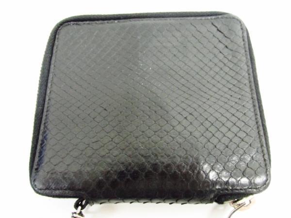 【二日限定】超美品 14SS SAINT LAURENT PARIS サンローランパリ パイソン レザー ラウンド 折財布 シルバー チェーン ディオール エディ_画像3
