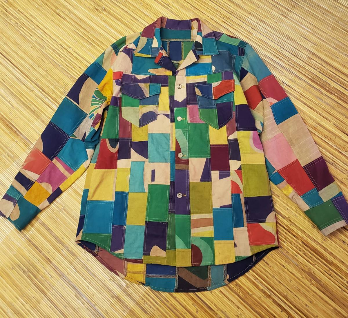 h0206 着物リメイク 木綿 柿渋染 切りはぎパッチ 古布 大漁旗 h0206 着物リメイク 木綿 柿渋染 切りはぎパッチ 古布 大漁旗