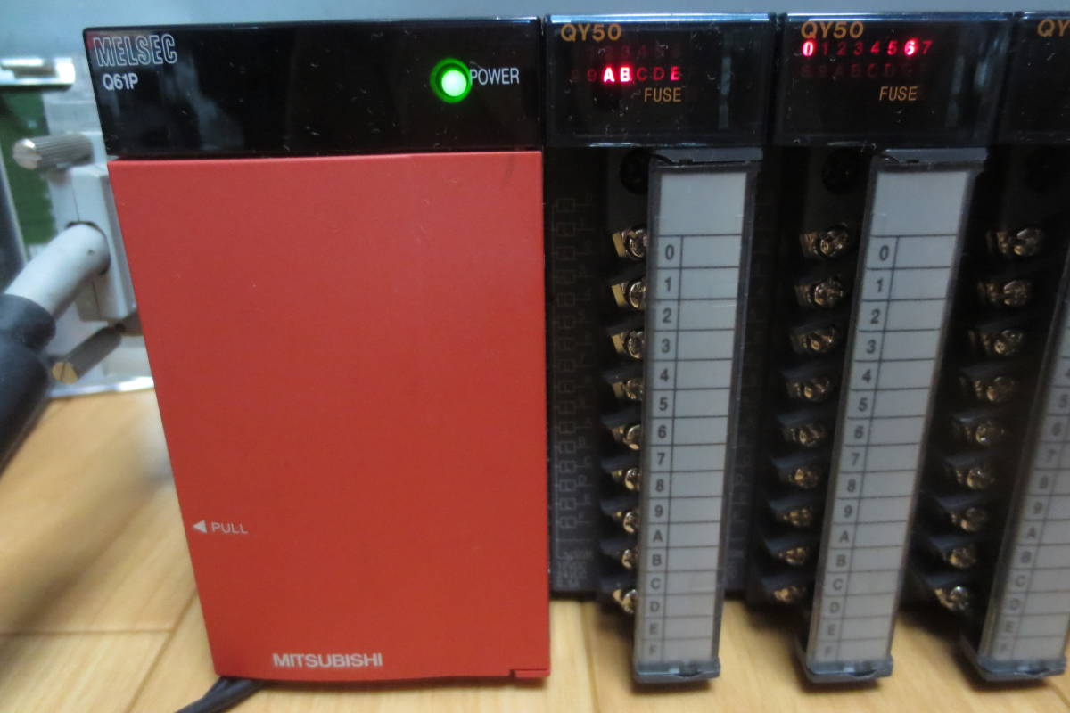 三菱 MITSUBISHI Q61P 2台 シーケンサ Q03UDCPU CPUユニット QX40 6台 