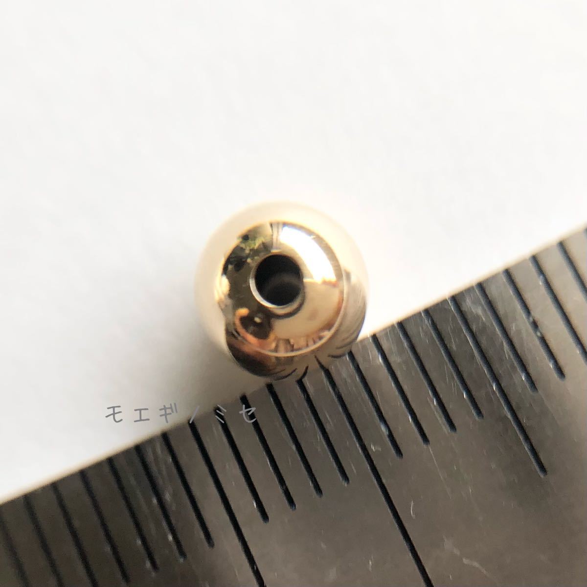 18金 プレーンビーズ6mm 6個セット　日本製 k18 アクセサリーパーツ 18k 素材 シンプル丸ビーズ ハンドメイドパーツ