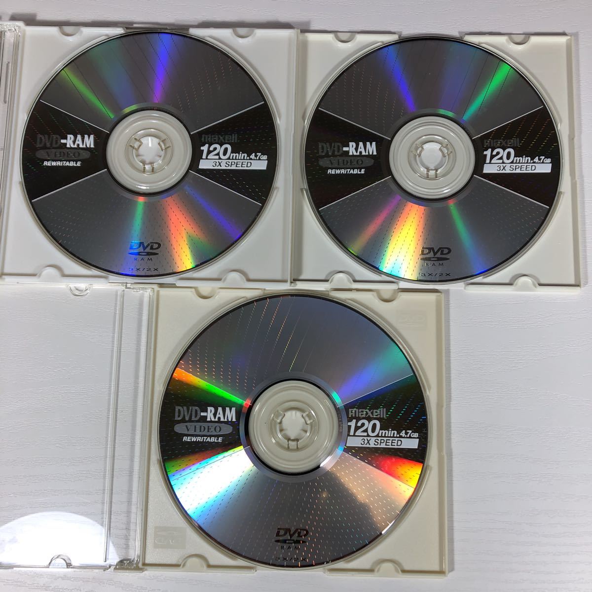 maxell マクセル DVD-RAM 3枚セット VIDEO REWRITABLE 120min 4.7GB 2 
