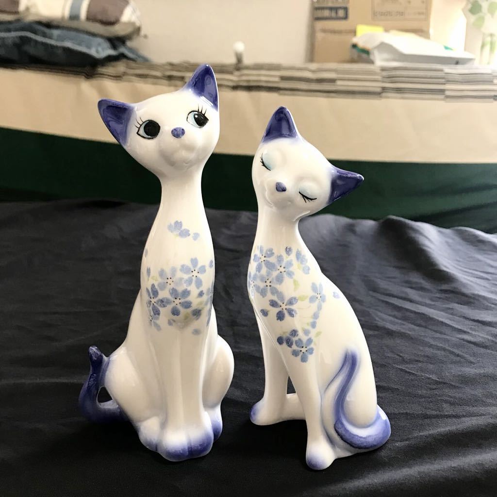 いいスタイル 昭和レトロ アンティーク ねこ 猫 陶器製 猫の置物 