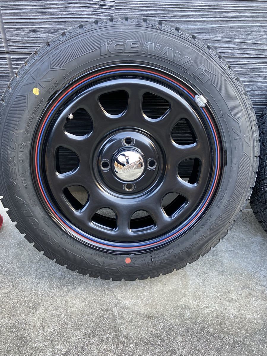日本お値下 デイトナ スチールホイール 4穴 スタッドレス 155/65R14 ・4本セット! 日本お値下 デイトナ スチールホイール 4穴 スタッドレス 155/65R14 ・4本セット!