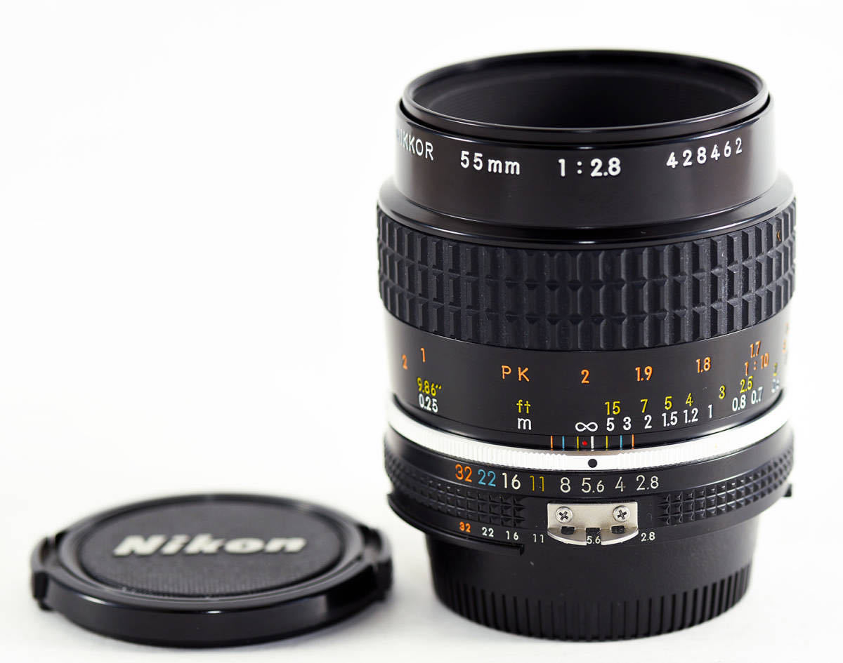美品 Nikon Ai-s Micro-NIKKOR 55mm f2.8 マニュアルフォーカスレンズ