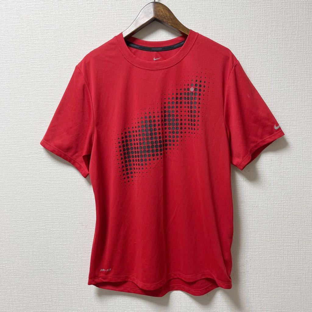 NIKE ナイキ 半袖Tシャツ プラクティスシャツ Sサイズ レッド ポリエステル DRI-FIT_画像1