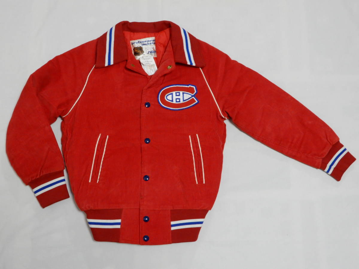 愛用 80'sヴィンテージ NHL カナダ製 SHAIN モントリオール M デッドストック ジャケット BOYS アワード カナディアンズ  アイスホッケー 150（145～154cm）