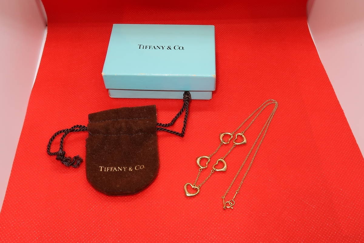 ♪♪ティファニー TIFFANY&CO. オープンハート 5連 ネックレス K18 YG