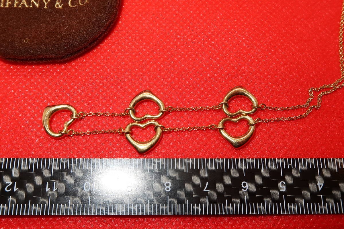 ♪♪ティファニー TIFFANY&CO. オープンハート 5連 ネックレス K18 YG