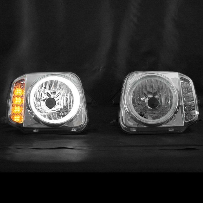 ヘッドライト JB23 ジムニー LEDウィンカー LEDリング付き メッキ - auladeviola.com