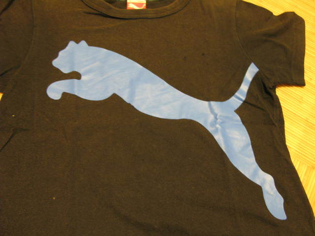 【used】PUMA（プーマ）半袖綿Ｔシャツ（黒）：130サイズ_画像4