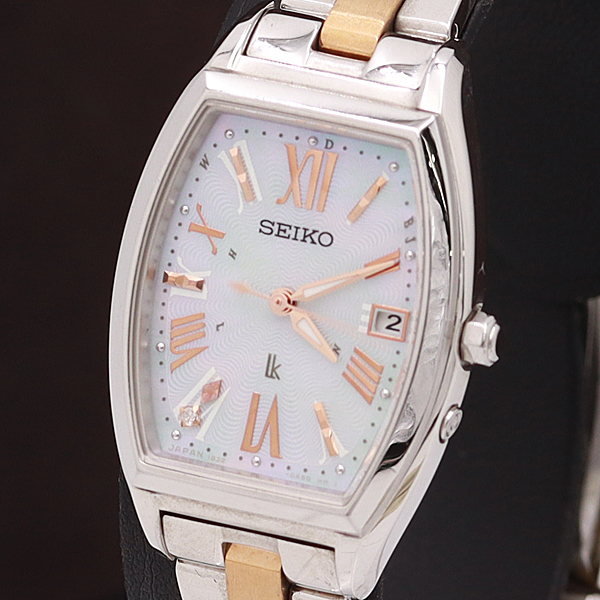 セイコー SEIKO 腕時計 レディース 稼働品 ソーラー 美品 ピンク 箱付き-