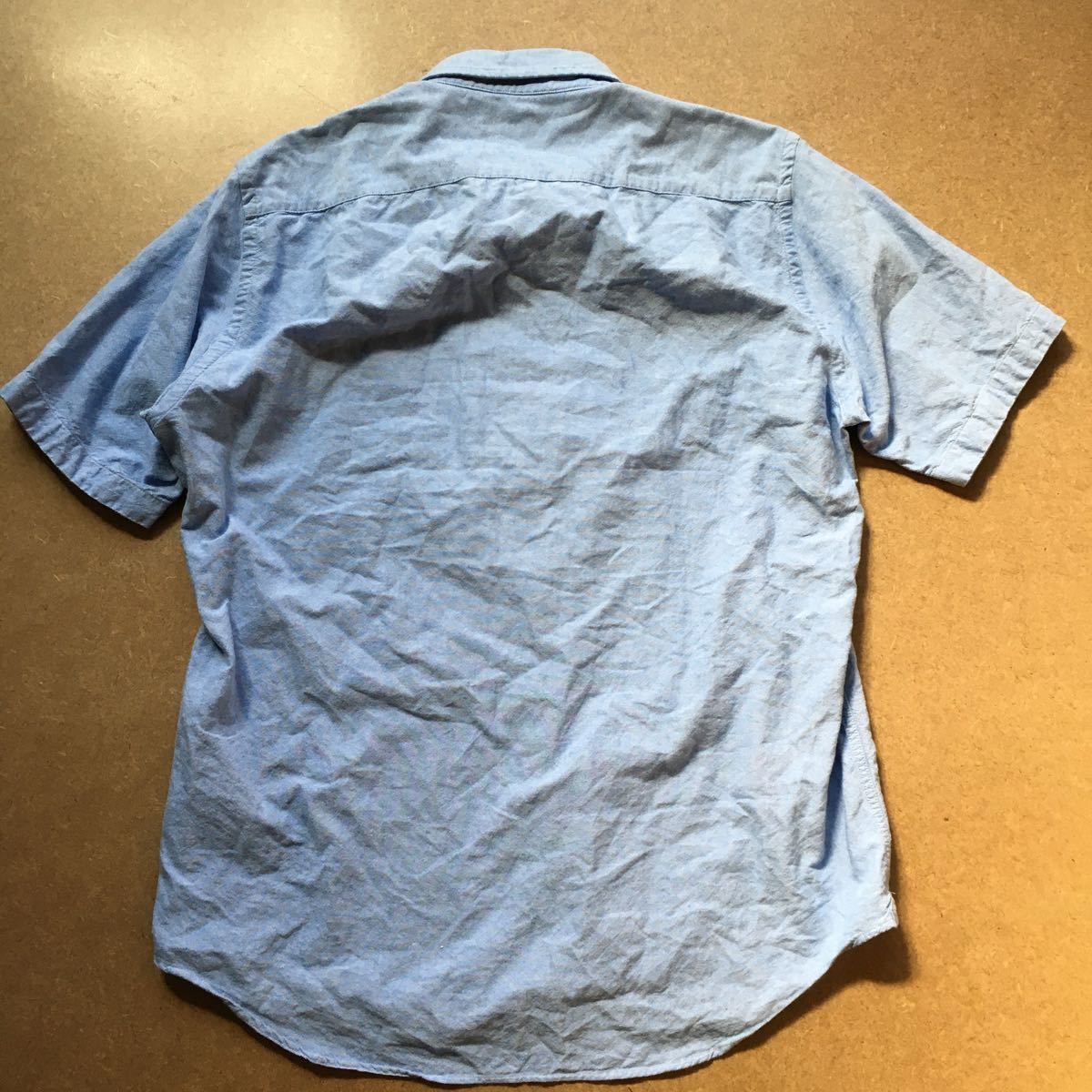 BEAMS HEART ビームスハート ボタンダウンシャツ XL イラスト 水色 トリコロールカラー_画像5