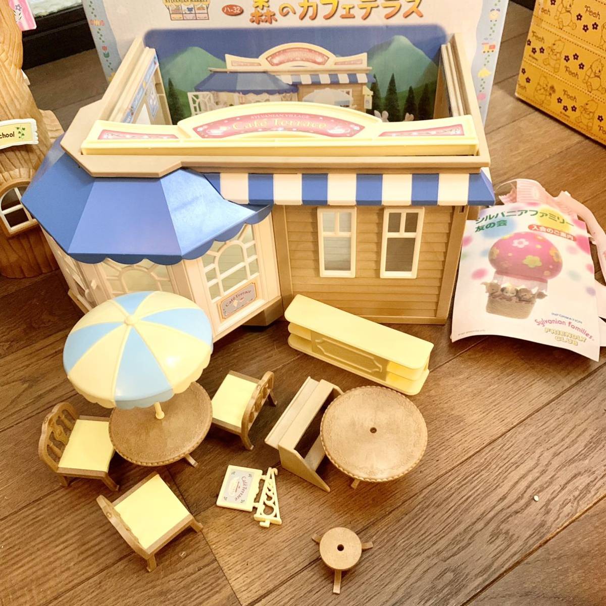 eo33☆ シルバニアファミリー 森の学校 森のカフェテラス おかしの家
