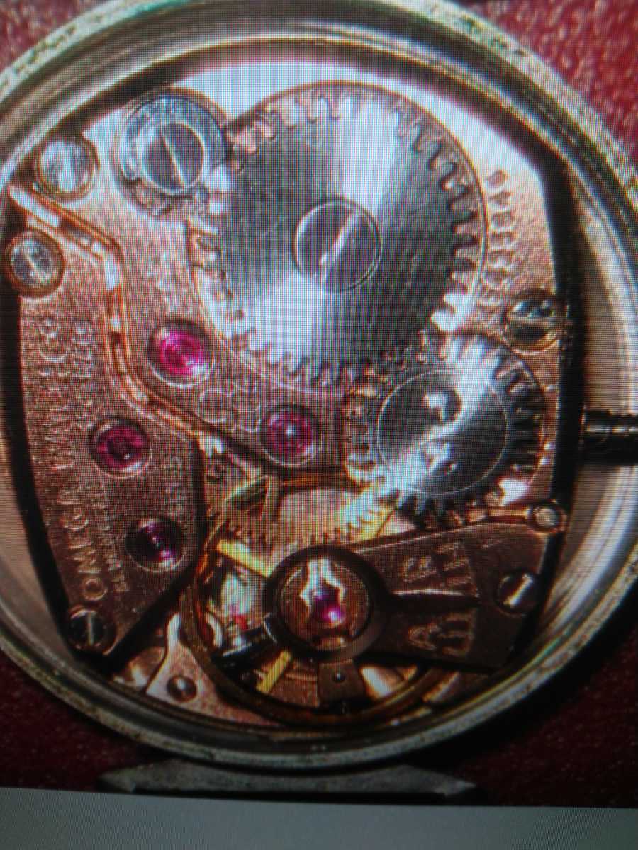 アンティークオメガ　14Ｋ無垢レディースカットガラス1pダイヤ　手巻腕時計　　ベルトWG刻印有_画像6