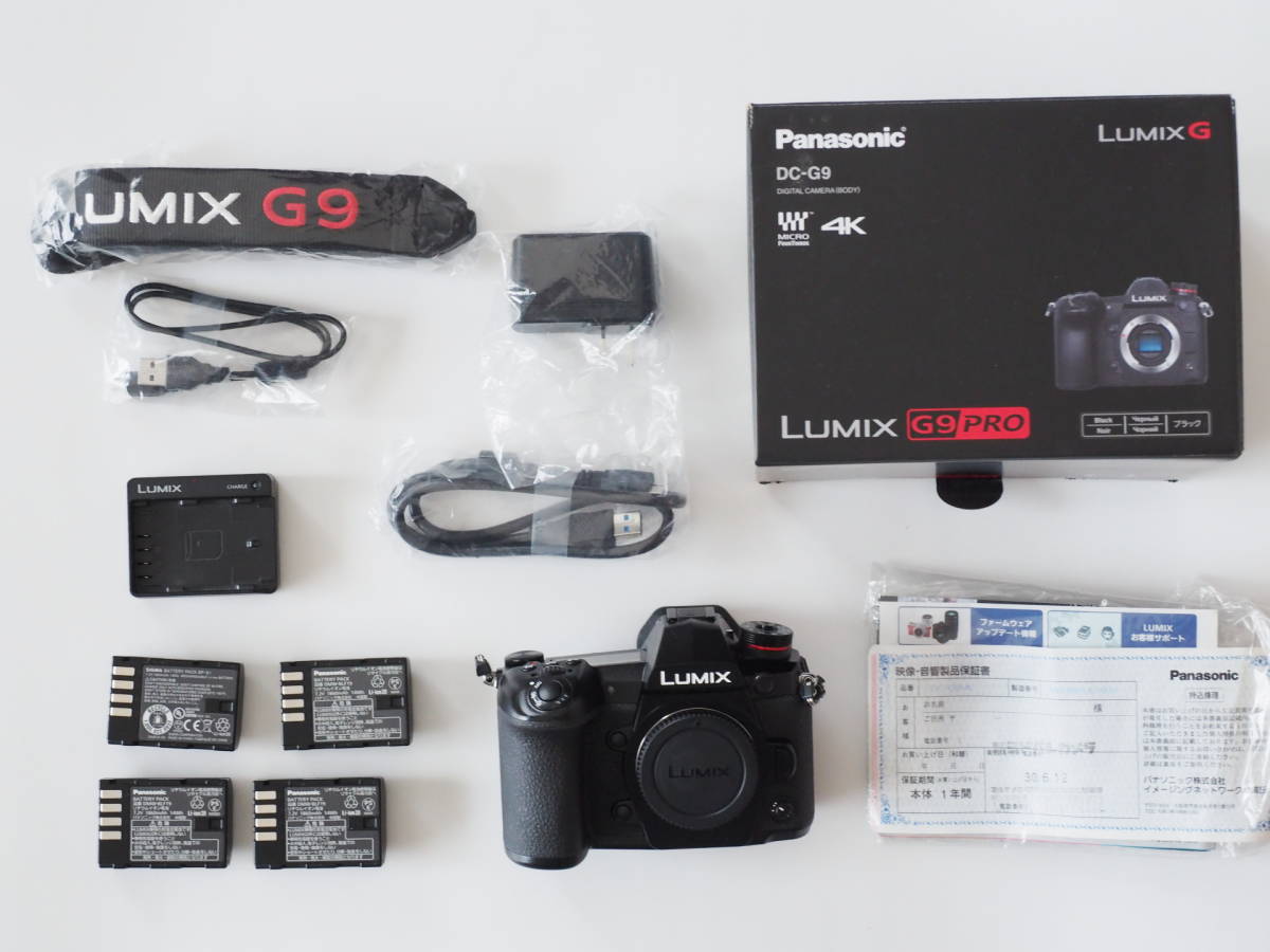 LUMIX G9 Pro シャッター回数8465回、純正バッテリー3個付き-