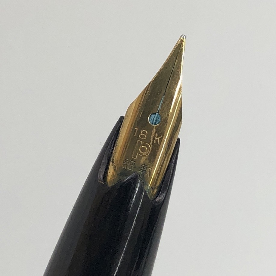 1円スタート プラチナ PLATINUM ペン先18K 万年筆 ブラック×ゴールド N3147_画像6