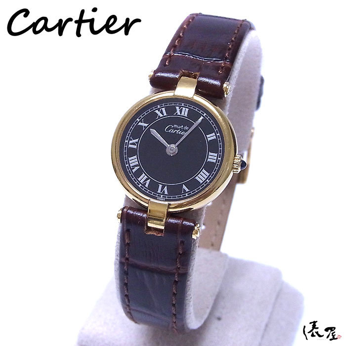 Cartier カルティエ マストヴァンドーム 50％OFF SM レディース ヴィンテージ 【SALE／79%OFF】 ブラックダイアル 時計