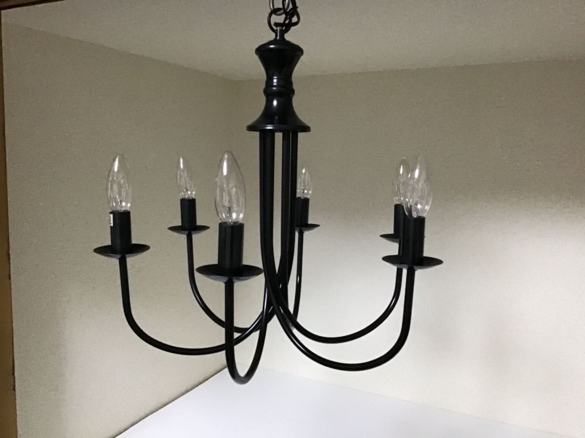  chandelier 6 light simple modern black lighting equipment interior pendant light Northern Europe antique style 