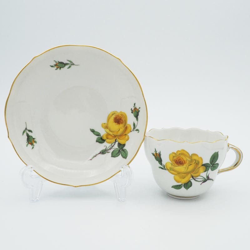 マイセン Meissen イエローローズ カップ&ソーサー Yellow Rose