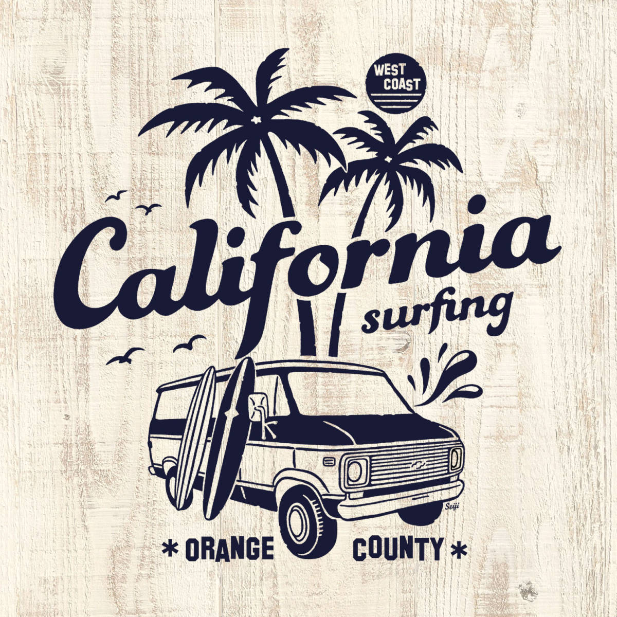 ■CALIFORNIA ベースボ－ルTシャツ■Lサイズ（ネイビー袖xネイビー） アメ車 カリフォルニア　シェビーバン　サーフィン　CHEVY_画像2