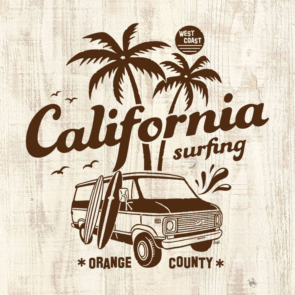 ■ CALIFORNIA ベースボ－ルTシャツ■Lサイズ（ネイビー袖xブラウン） アメ車 カリフォルニア　シェビーバン　サーフィン　CHEVY_画像2