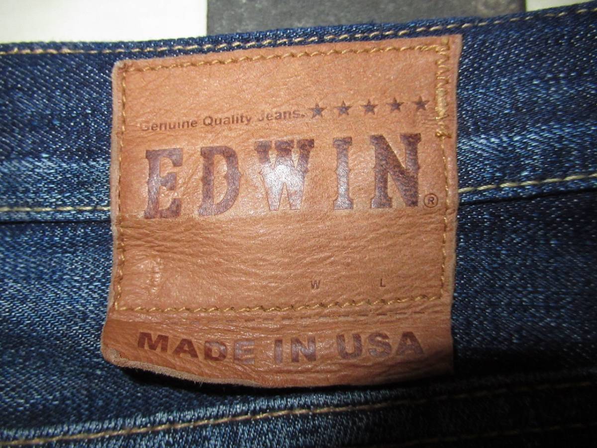 * Edwin * хорошая вещь USA производства EM02ST 32×34 USA COTTON KAIHARA DENIM UNIVERSAL молния 