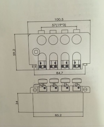 4弦ベース用 トレモロブリッジ Tremolo Bridge トレモロ奏法 エレキ
