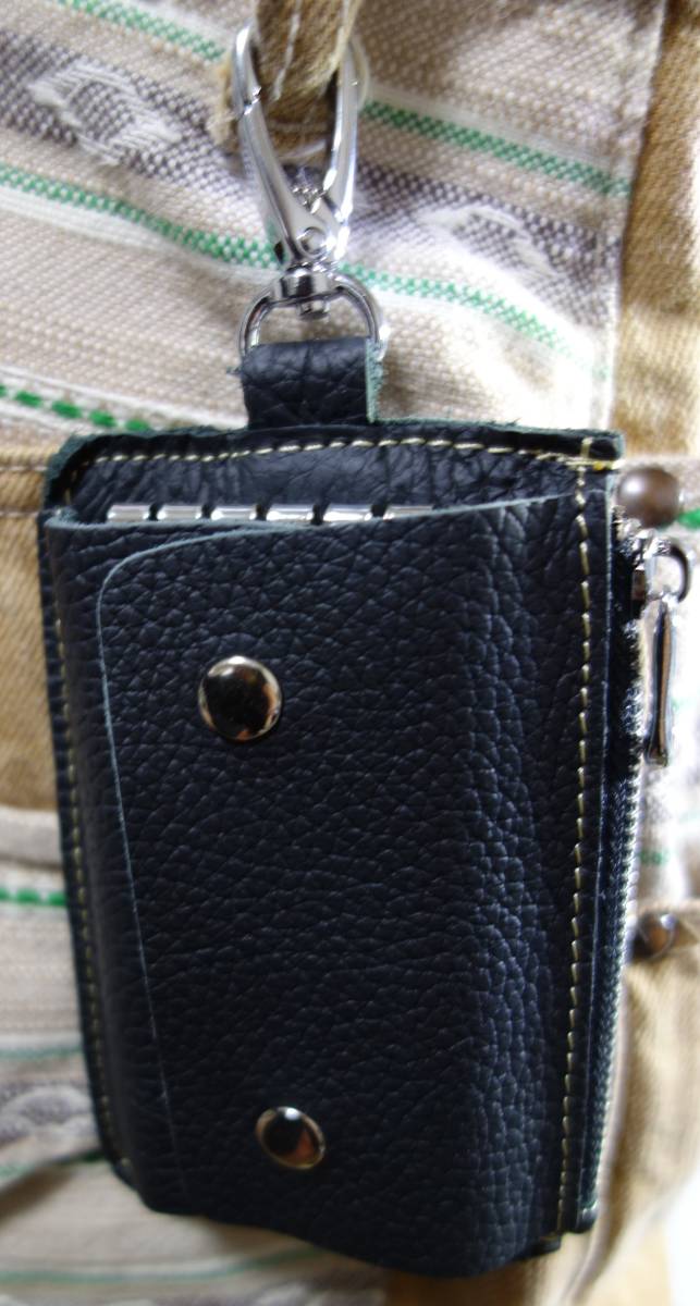  handmade key case men's original leather simple design present * block inside gateball convention gift for etc. .. goods 