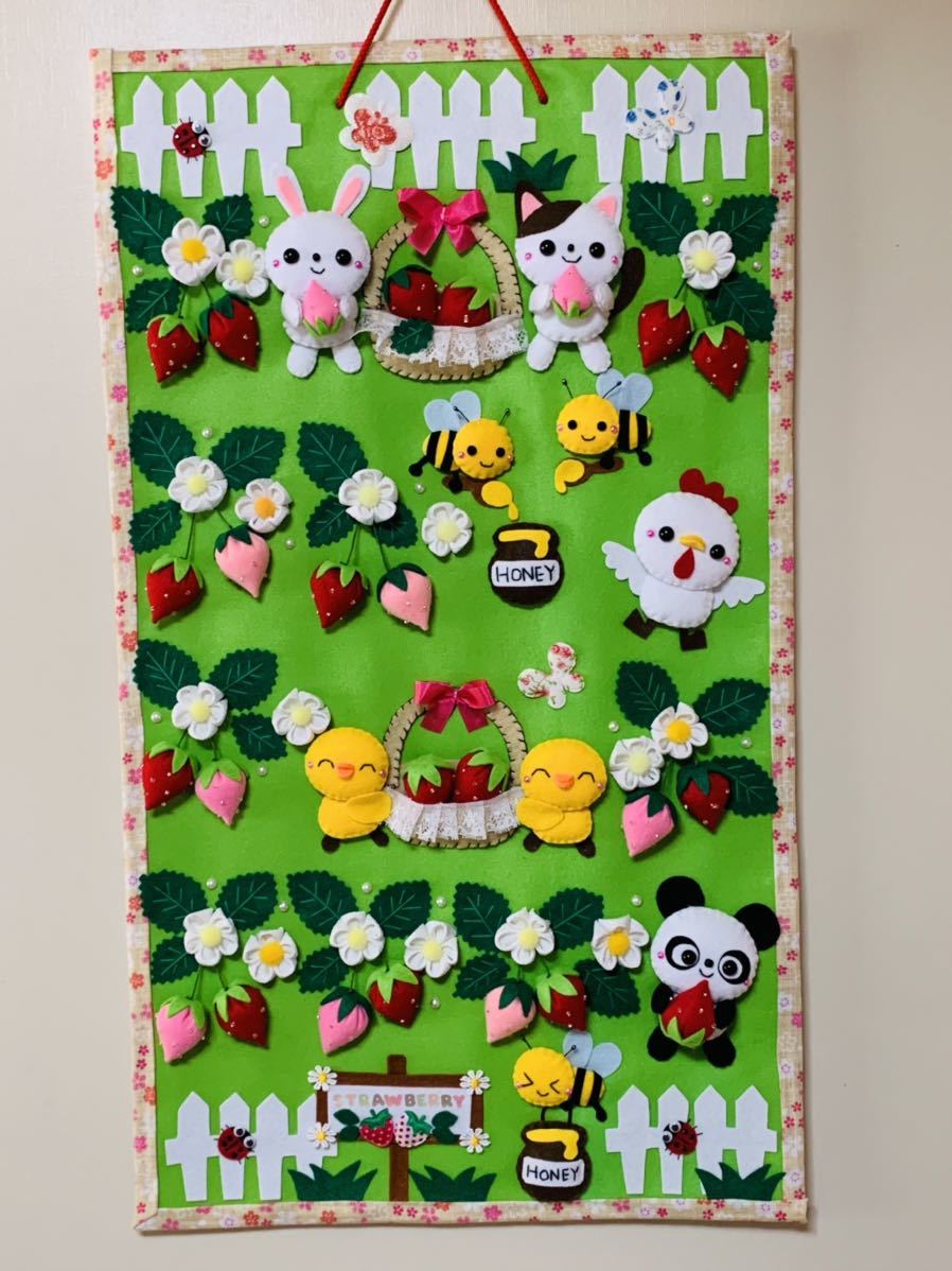Yahoo!オークション - ハンドメイド フェルト タペストリー 春 Yahoo!オークション - ハンドメイド フェルト タペストリー 春