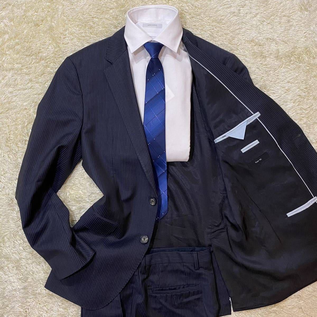 極美品!! ヒューゴボス 『紳士の象徴』 HUGO BOSS スーツ ストライプ