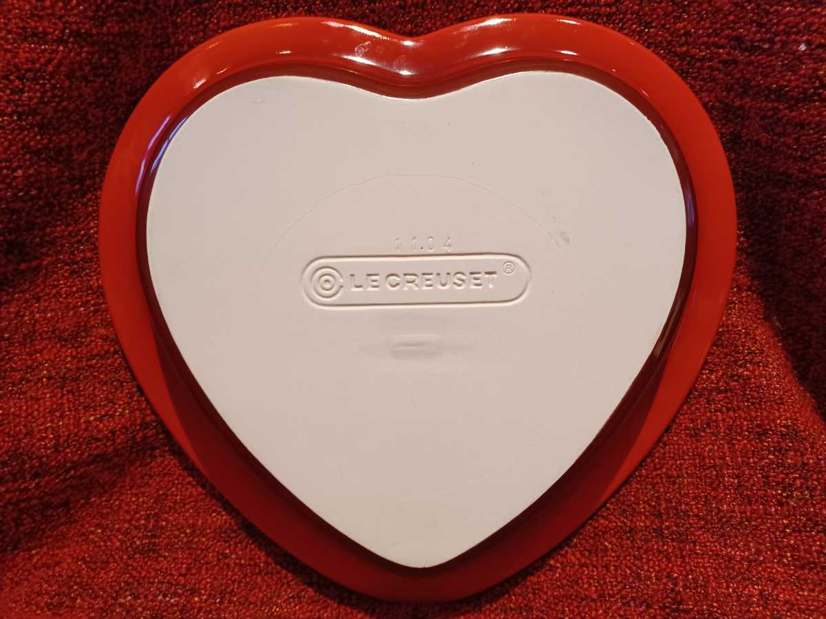  не использовался *Le Creusetru Crew ze Heart * тарелка / красный цвет / plate / закуска, Valentine / Heart type / симпатичный 