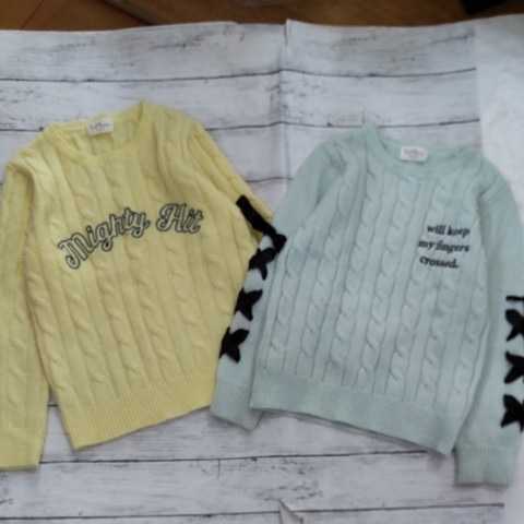  pastel color knitted [140]2 pieces set * girl tops sweater long sleeve Korea 