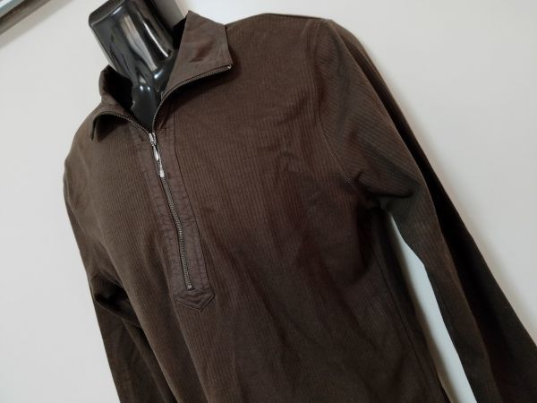 kkaa2151 # a.V.V HOMME # shirt cut and sewn tops long sleeve half Zip dark brown scorching tea 48 L tag equipped 