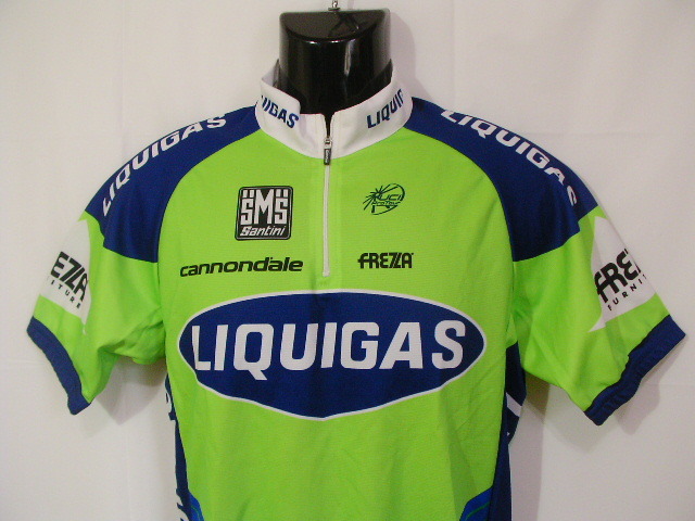 sue1783 Santini/LIQUIGAS サイクルウェア ■ 半袖Tシャツ/レッグカバー/アームカバー セット ■ グリーン×ブルー サイズL/4 スポーツ_画像3