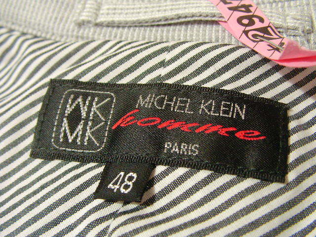 sue1804 MICHEL KLEIN HOMME イージージャケット ライトグレー ■ 2つボタン ■ ストライプ柄 薄手 サイズ48/M ミッシェルクラン_画像8