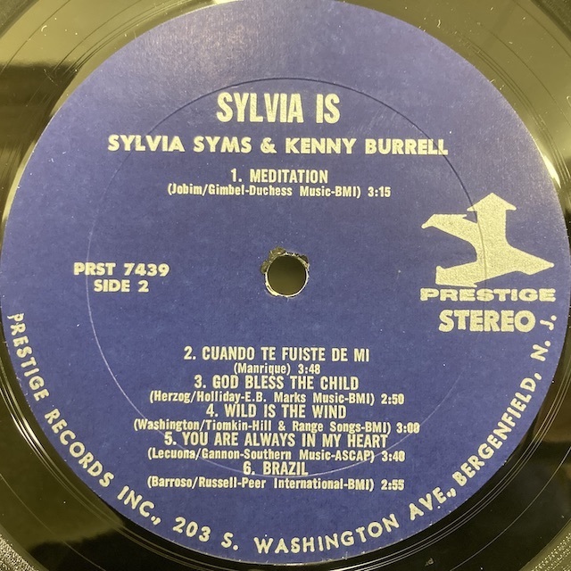 ●即決VOCAL LP Sylvia Syms / Sylvia is 0130 米オリジナル、Trident Vangelder刻印 KENNY BURRELL シュリンク_画像2