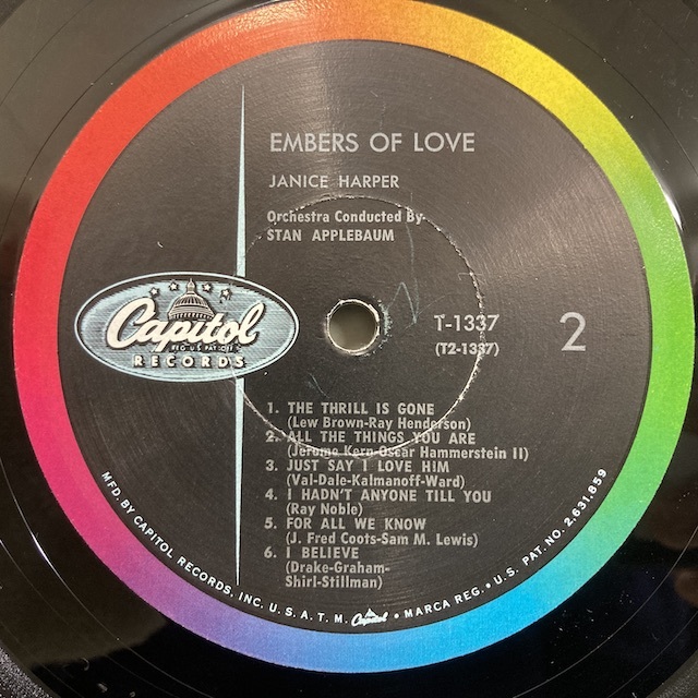 ●即決VOCAL LP Janice Harper / Embers of Love 0183 米オリジナルMono ジャニス・ハーパー_画像2