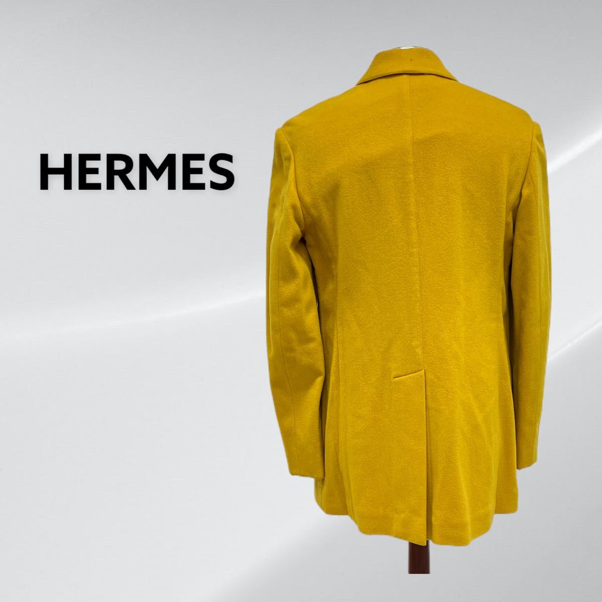 高級 HERMES エルメス Vintage ヴィンテージ オールド カシミヤ100% テーラードジャケット レディース