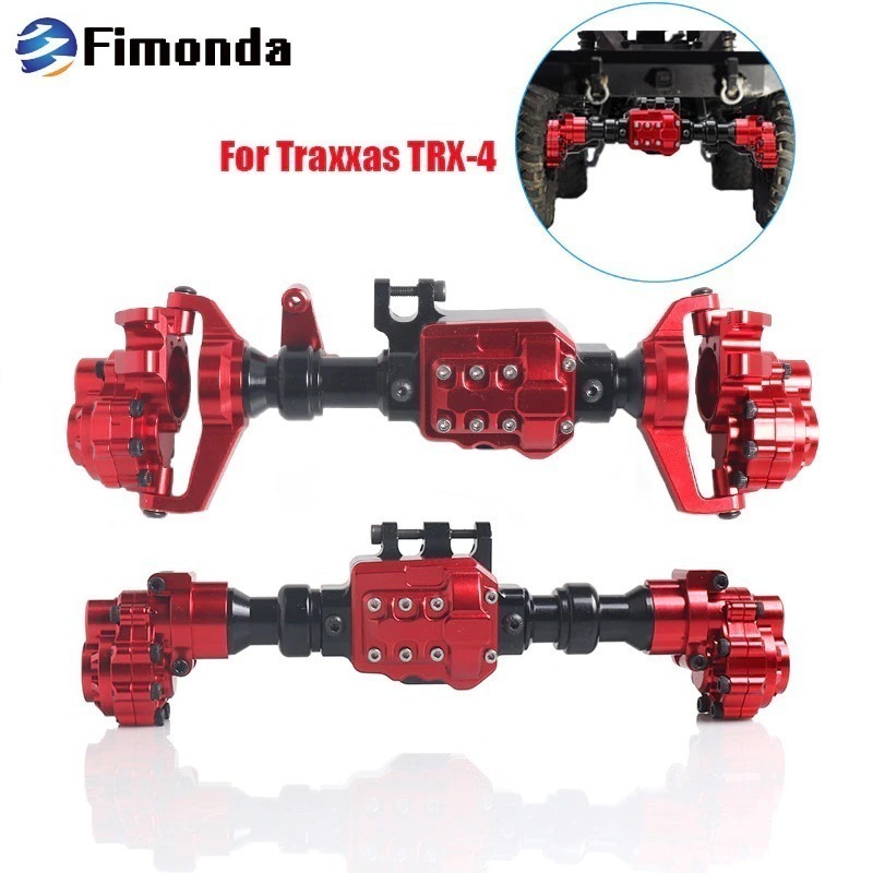 ブラック Traxxas TRX-4クローラー用 CNC機械加工アルミフロントリアポータルアクスルハウジング RCカーパーツ