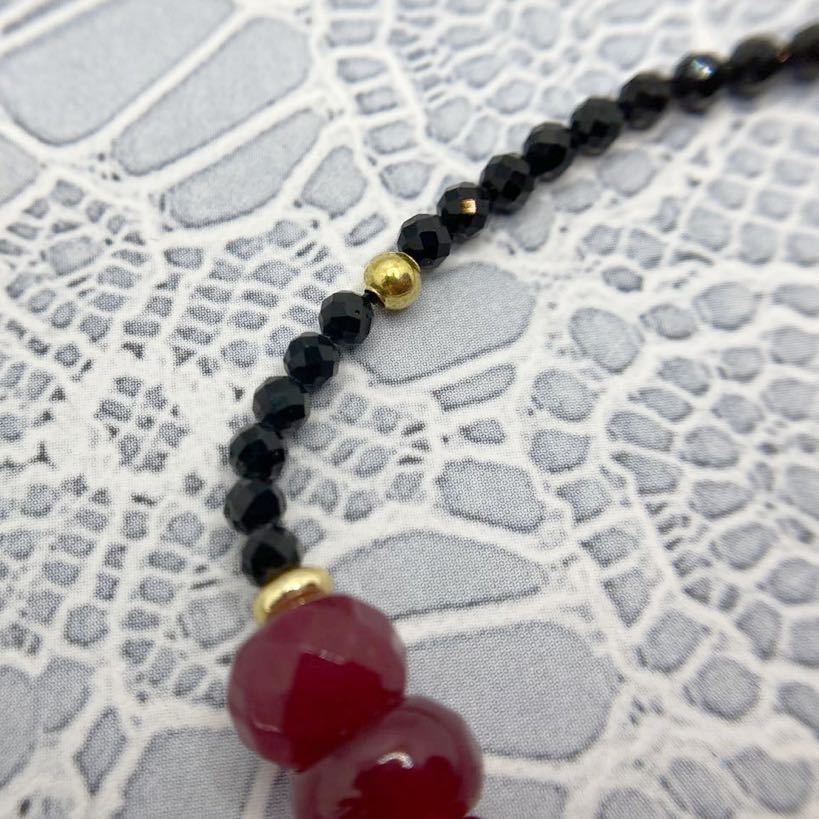  natural stone * ruby . black onyx. bracele * lady's arm wheel Gold accessory ethnic color stone Y-RSHOP new goods present 