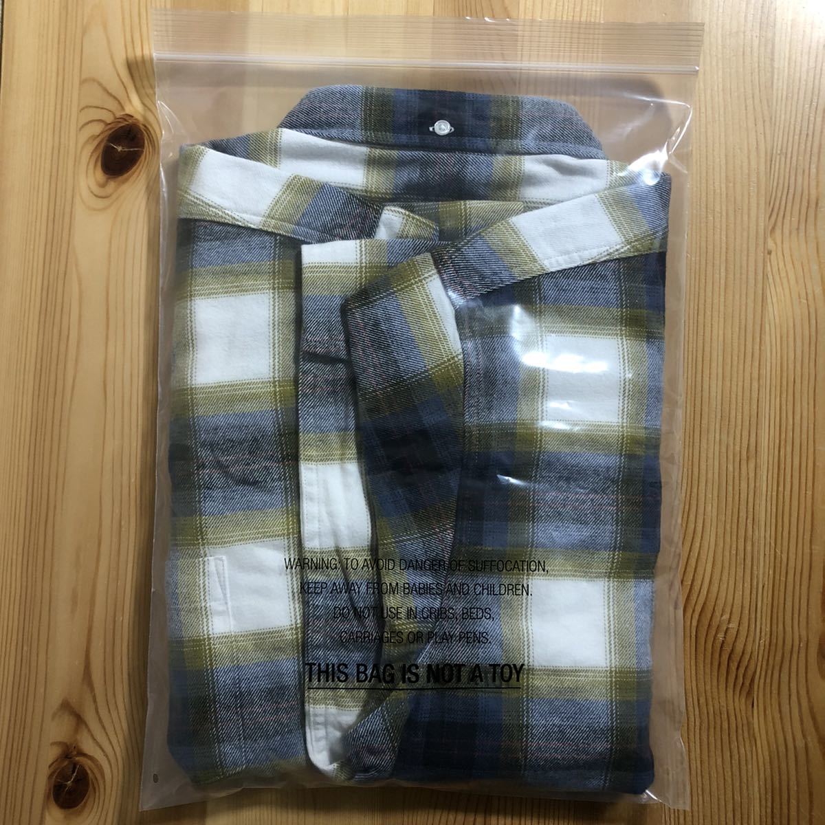 XL Supreme 22SS Brushed Plaid Flannel Shirt Natural Bling Box Logo