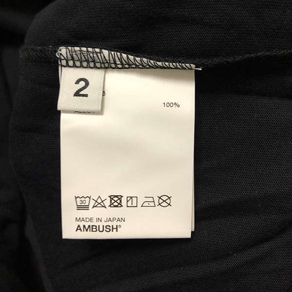 売上実績NO.1 【新品】AMBUSH チェーン付き Tシャツ ブラック 2 無地