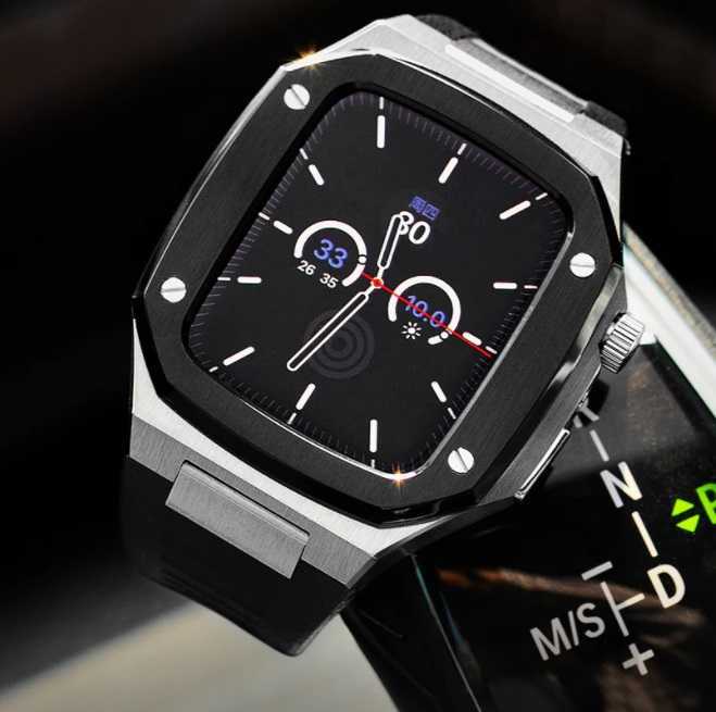 42mm 44mm 45mm 銀黒 apple watch メタル ラバーバンド カスタム 金属 ゴールデンコンセプト golden concept  好きに