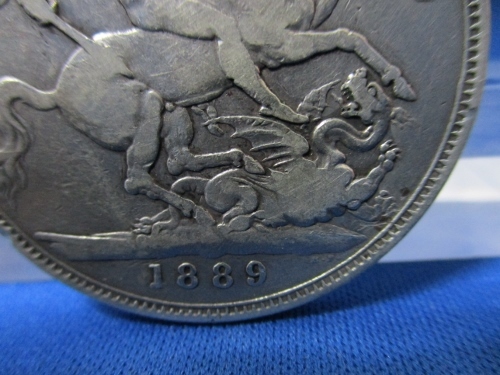 ヴィクトリア女王ジュビリーヘッド・クラウン銀貨／1889年／イギリス／v201 旧貨幣/金貨/銀貨/記念硬貨 スペシャルオファ
