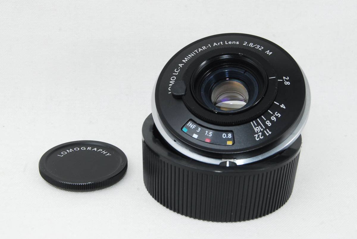 極美品 ロモグラフィー LOMOGRAPHY LOMO 【限定セール！】 LC-A MINITAR 値段が激安 -1 ライカM F2.8 Lens 25368 32mm Art ブラック