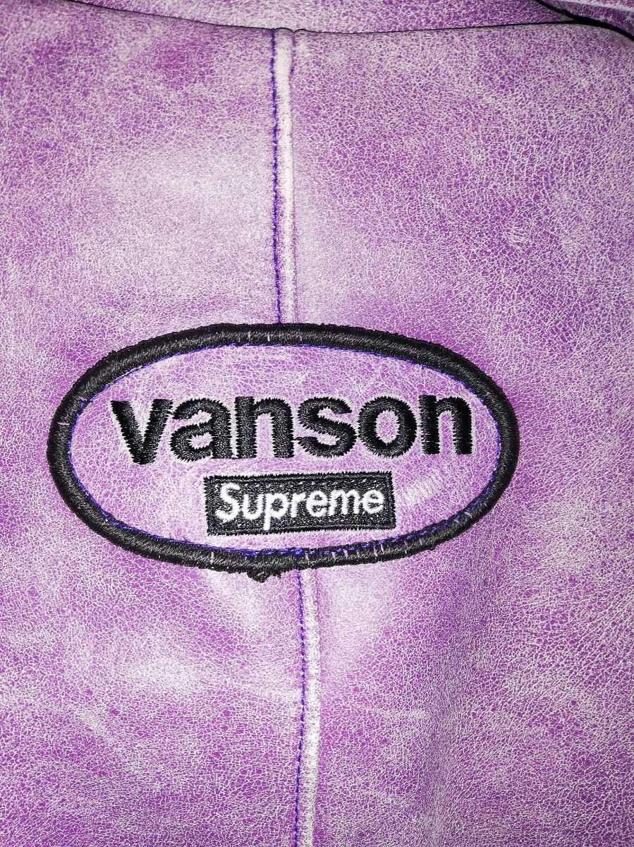 Supreme VANSON Leathers Worn Leather Jacket Dark PURPLE 
