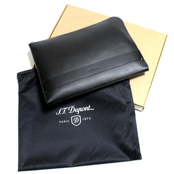 デュポン S.T. DUPONT 185002 L字ファスナー レザークラッチバッグ
