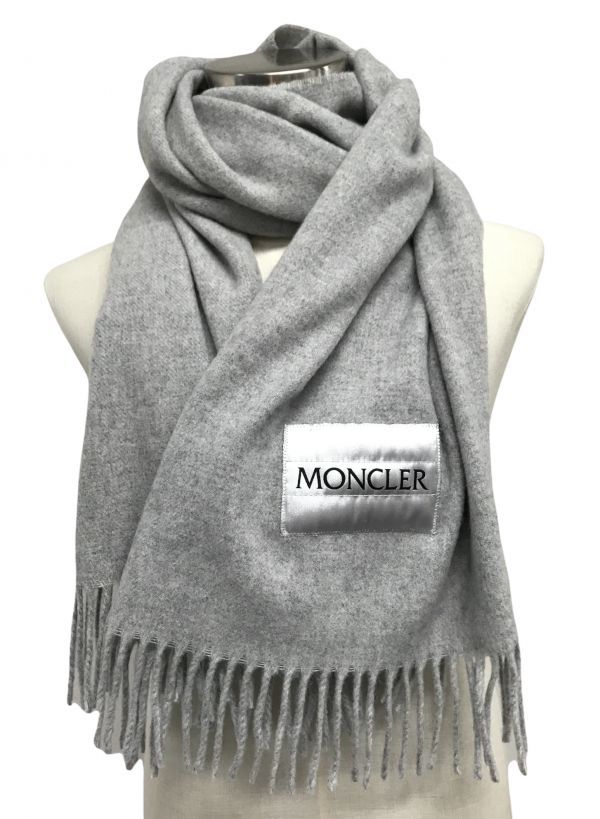 17500円高価買取 究極プライス moncler モンクレール マフラー グレー