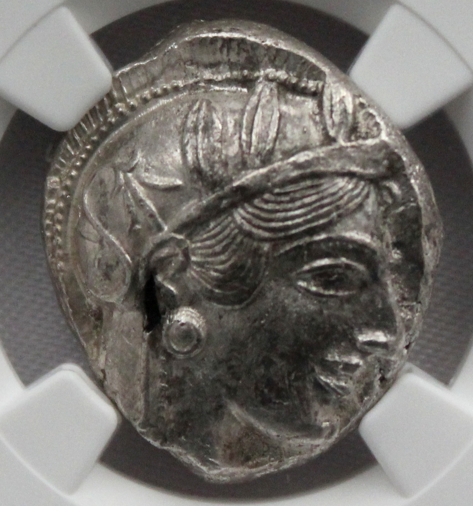 BC 440-404 古代ギリシャ アッテカ アテネ テトラドラクマ フクロウ 銀貨 NGC MS Strike:4/5 Surface:4/5_画像1