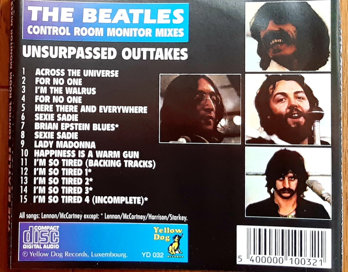 Beatles ControlRoomMonitorMixesプレス盤 スタジオアウトテイク UnsurpassedOutTake